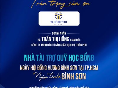 TRI ÂN NHÀ TÀI TRỢ HỌC BỔNG THIÊN PHÚ